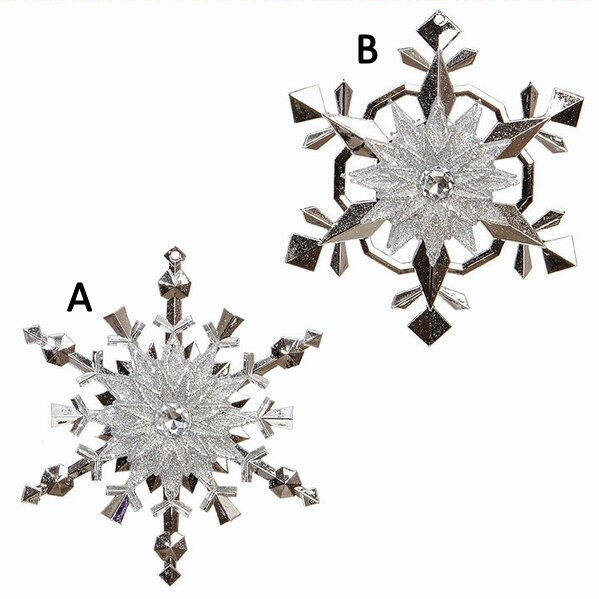 Item 281920 Silver Glittered Snowflake Ornament