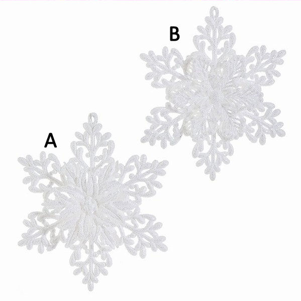 Item 281921 White Glittered Snowflake Ornament