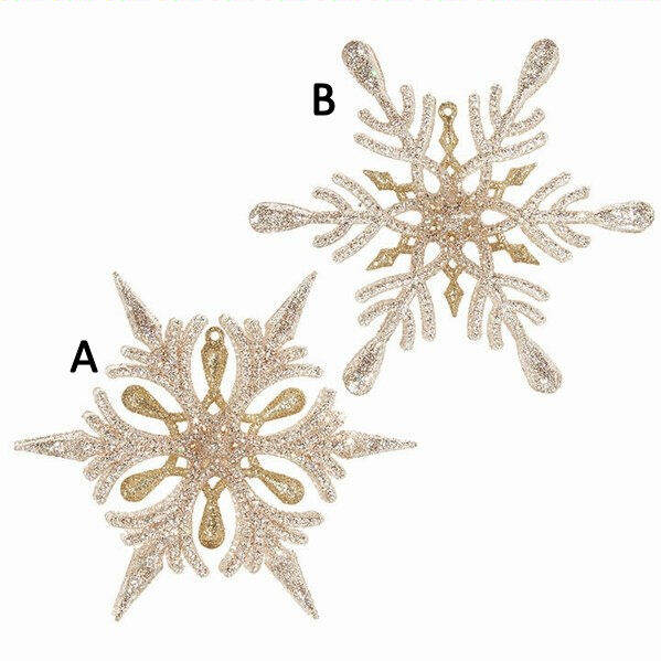 Item 281925 Silver & Gold Glittered Snowflake Ornament