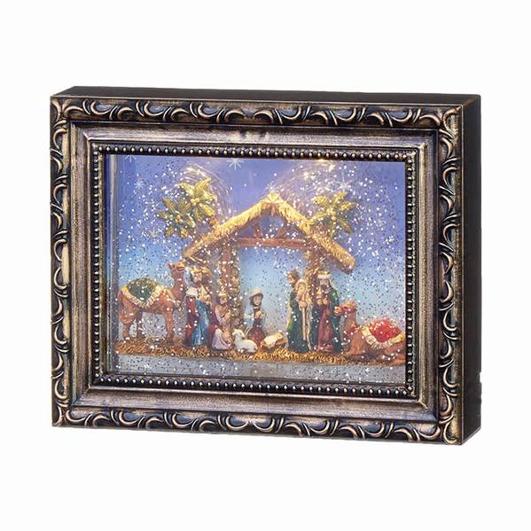 Item 282046 Lighted Nativity Framed Water Picture