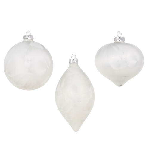 Item 282415 White Matte Crackle Ornament