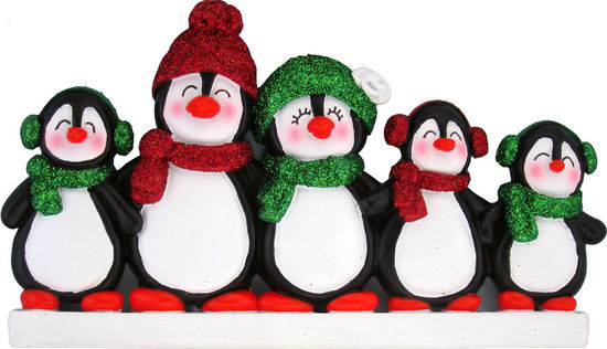 Item 289311 Penguin Family of 5 Ornament