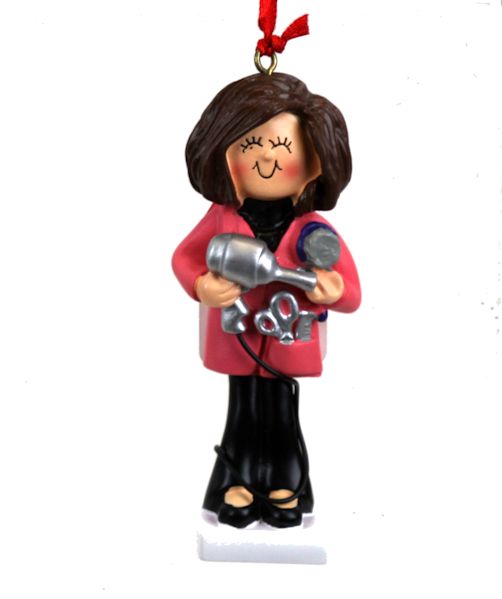 Item 289331 Female Hairdresser With Brown Hair Ornament