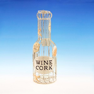 Item 294155 Wine Bottle Shape With Shells Cork Holder