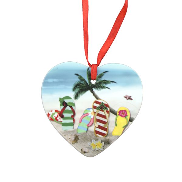 Item 294276 Outer Banks Flip Flops Heart Ornament