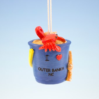 Item 294705 Outer Banks Crab In Beach Pail Ornament