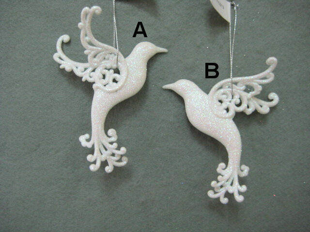 Item 302080 Irid White Hummingbird Ornament