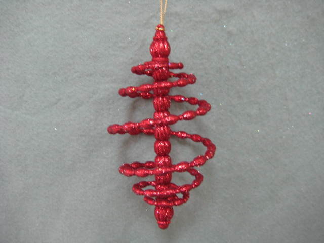 Item 302128 Red Glitter Finial Ornament