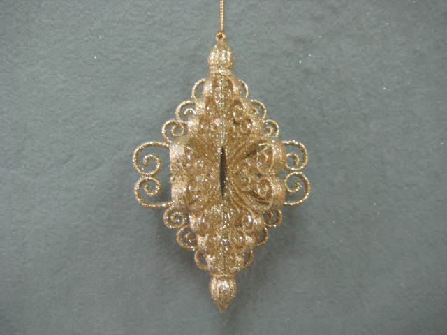Item 302148 Champagne/Gold Glitter Finial Ornament