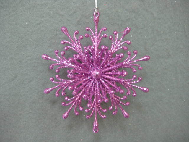 Item 302211 Taro Glittered Flower Ornament