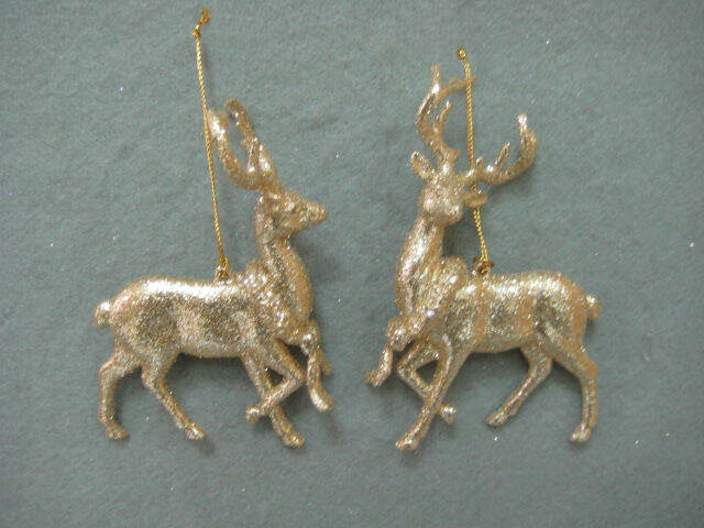 Item 302220 Champagne/Gold Deer Ornament