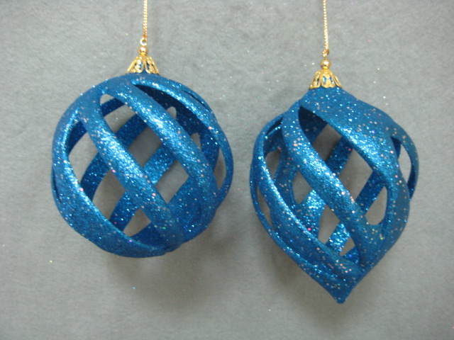Item 302311 Peacock Blue Ball/Finial Ornament