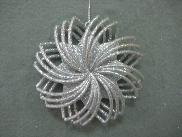 Item 302340 Silver Glittered Pinwheel Ornament