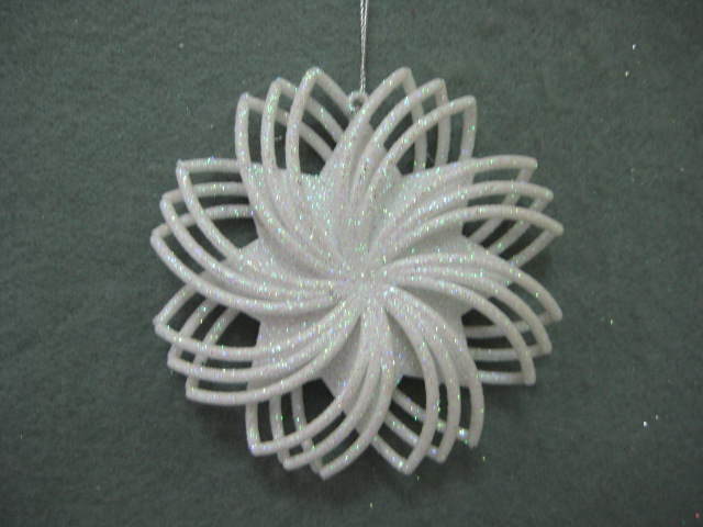 Item 302342 White Glittered Pinwheel Ornament