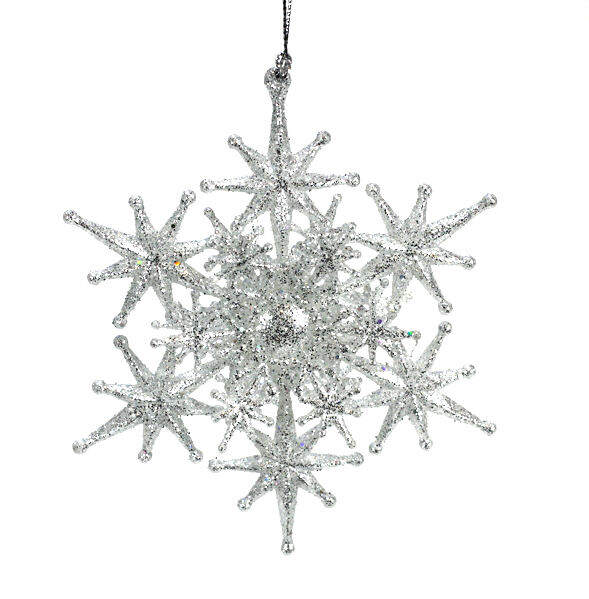 Item 303018 Champagne Silver Snowflake Ornament