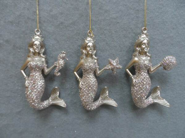 Item 303033 Silver Mermaid Ornament