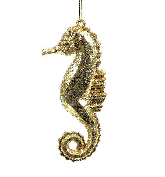 Item 303055 Champagne Gold Seahorse Ornament