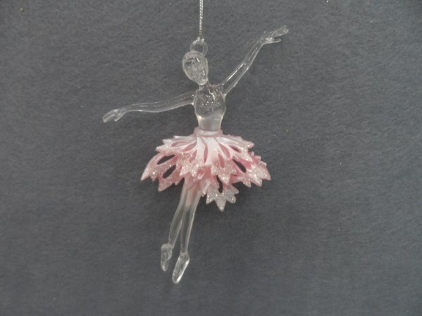 Item 303065 Pearl Pink/Sparkle Silver Ballerina Ornament