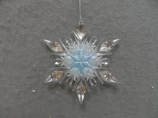 Item 303090 Clear/Light Blue Snowflake Ornament