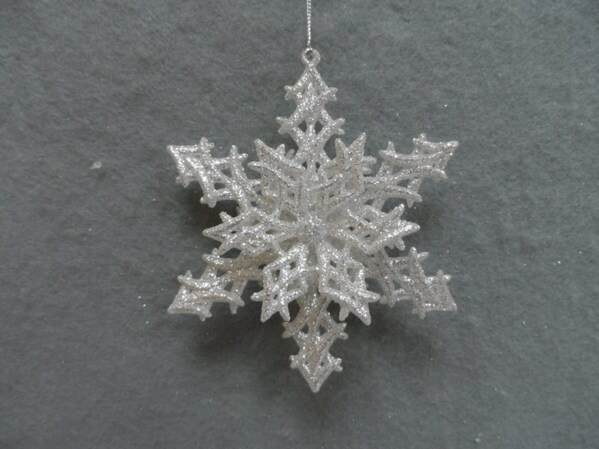 Item 303112 Champagne Silver Snowflake Ornament