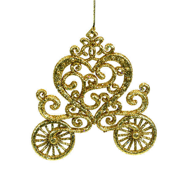 Item 303133 Gold Heart Carriage Ornament
