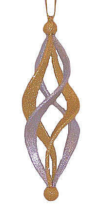 Item 312031 Gold/Silver Twisted Spiral Ornament