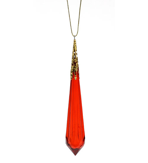 Item 312077 Red Faceted Drop Ornament