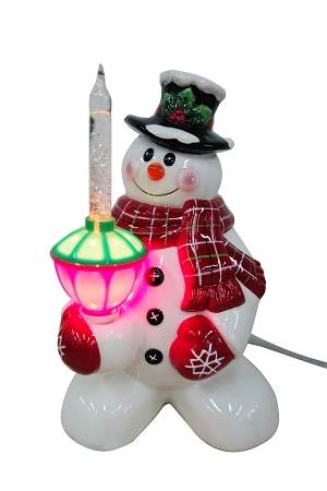 Item 322004 Snowman Glitter Bubble Nightlight