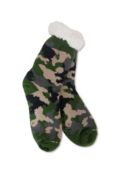 Item 322022 Camo Thermal Slipper Socks