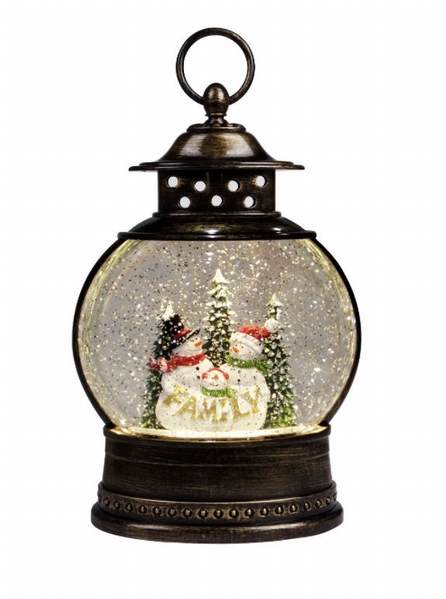 Item 322261 Snowman Family Fishbowl Glitter Lantern