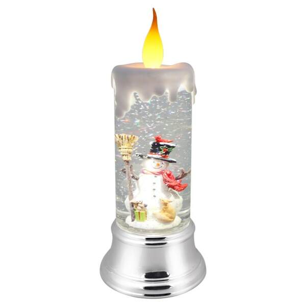 Item 322525 Rotating Snowman Lantern Candle