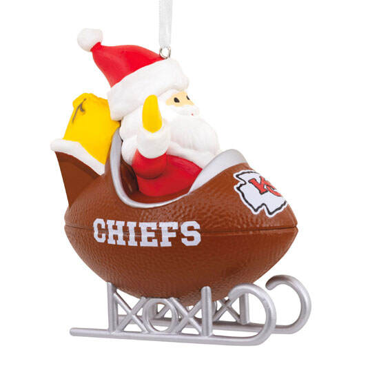 Item 333297 Kansas City Chiefs Santa Football Sled Ornament