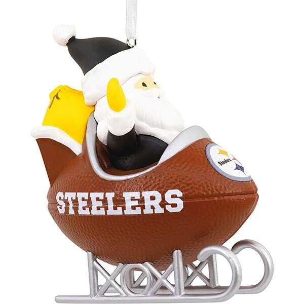 Item 333306 Pittsburgh Steelers Santa Football Sled Ornament