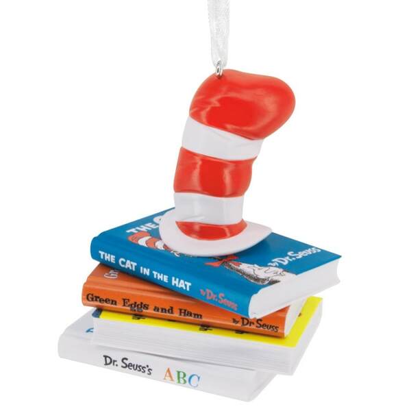 Item 333875 Dr. Seuss Hat On Books Ornament