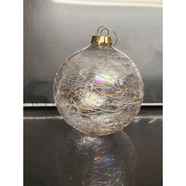 Item 351007 Clear Threaded Ball Ornament