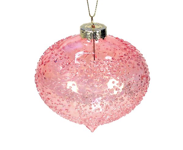 Item 351023 Pink Lace Rock Candy Onion Ornament
