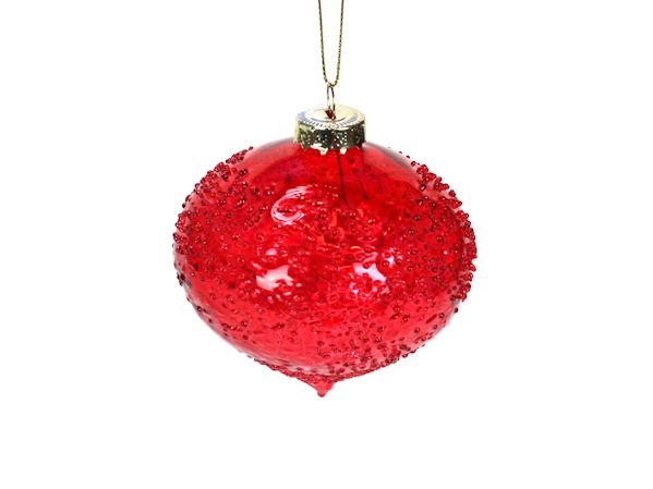 Item 351024 Fire Coral Red Rock Candy Onion Ornament