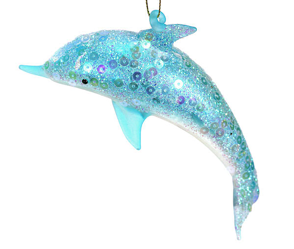 Item 351034 Dolphin With Sequins Ornament