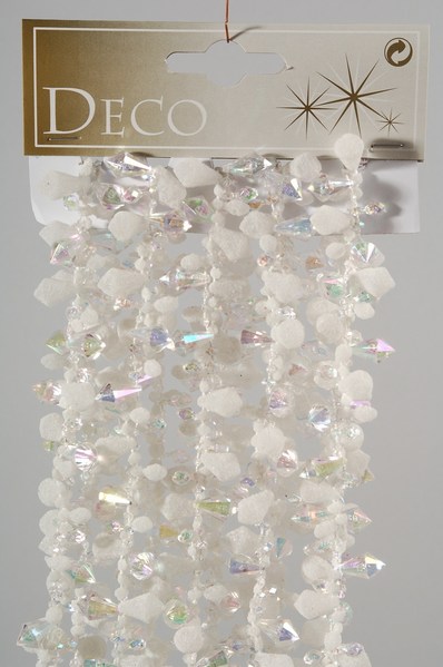 Item 360003 8.5 Foot White/Iridescent Diamond/Bead Garland
