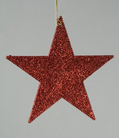 Item 360058 Red Glitter Star Ornament