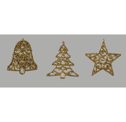 Item 360061 Gold Bell/Christmas Tree/Star Ornament