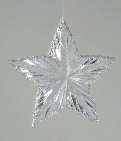 Item 360065 Plastic Silver Faceted Star Ornament