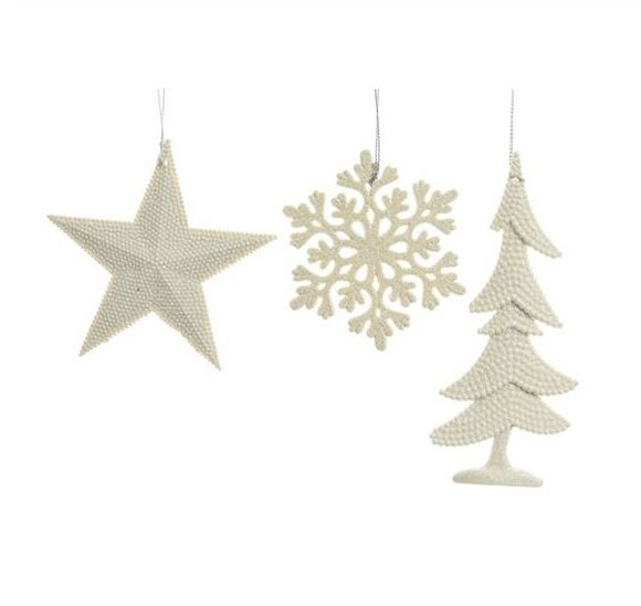 Item 360173 White Star/Snowflake/Tree Ornament