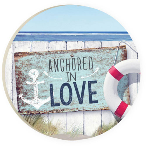 Item 364164 Anchored In Love Car Coaster