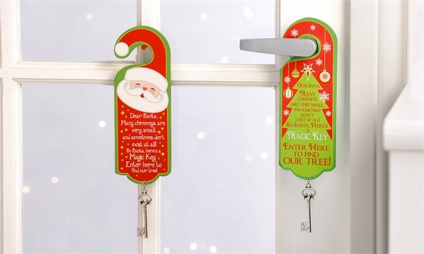 Item 408595 Santa/Christmas Tree Door Hanger With Key
