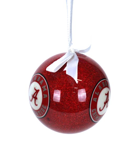 Item 416017 University of Alabama Crimson Tide Glitter Ball Ornament