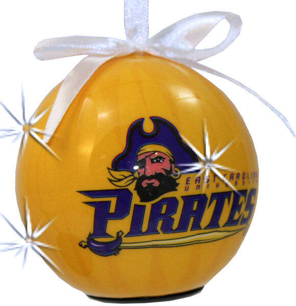 Item 416059 East Carolina University Pirates LED Flashing Ball Ornament