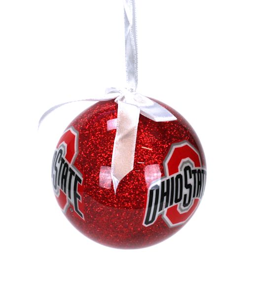 Item 416078 Ohio State University Buckeyes Glitter Ball Ornament