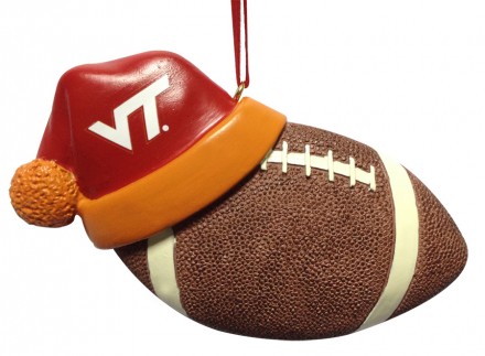 Item 416165 Virginia Tech Hokies Santa Hat With Football Ornament