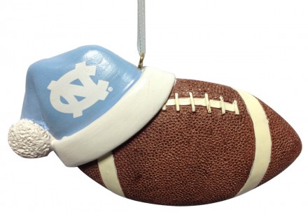 Item 416169 University of North Carolina Tar Heels Santa Hat With Football Ornament
